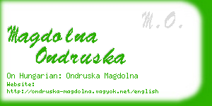 magdolna ondruska business card